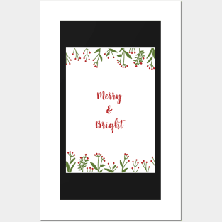 "Merry & Bright" Christmas Card Posters and Art